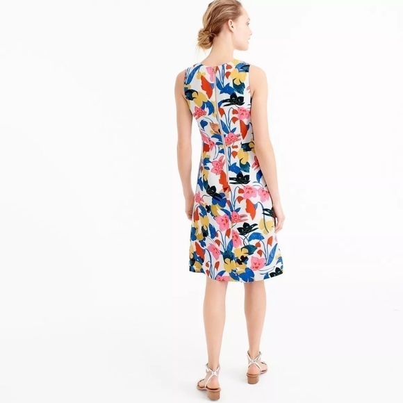 J.Crew linen A-line dress in Morning Floral Size 00 - Picture 3 of 7
